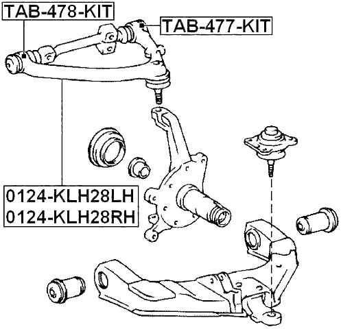 TOYOTA 0124-KLH28RH Technical Schematic