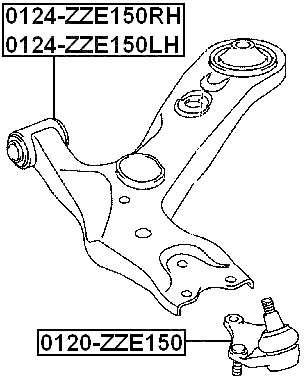 TOYOTA 0124-ZZE150LH Technical Schematic