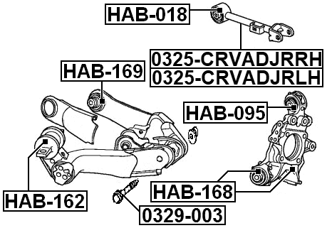 HONDA 0325-CRVADJRRH Technical Schematic