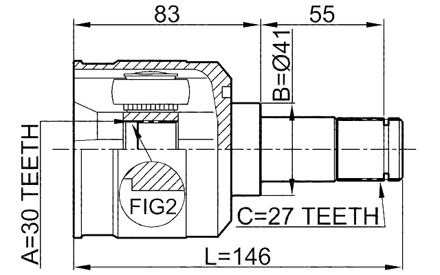 Febest 0411-EAUSA Technical Schematic