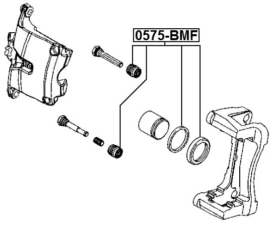 Front Brake Caliper Repair Kit Fits Mazda B4Y0-33-26ZB, B4Y03326ZA