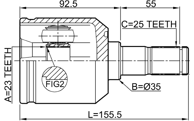 Febest 1211-TUCRR Technical Schematic