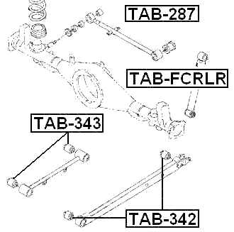 Arm Bushing Rear Assembly FEBEST TAB-002Z OEM 42210-14010